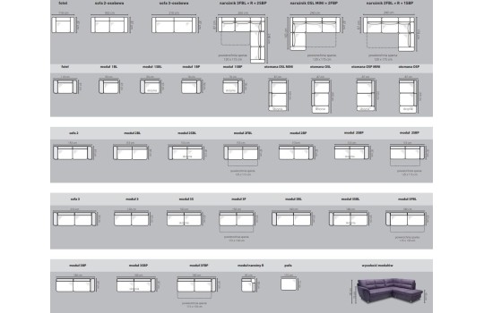 przykładowe konfiguracje narożnik 