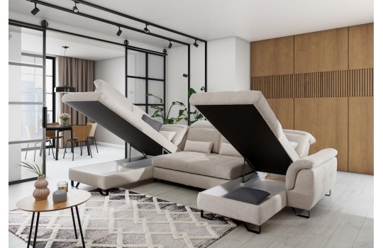 narożnik z dwoma dużymi pojemnikami 