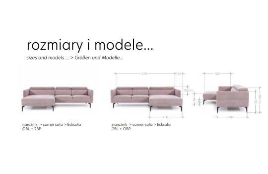 narożnik z wysokimi nogami 