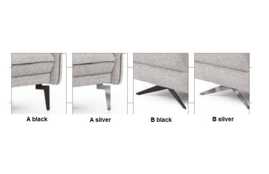 narożnik z metalowymi nogami do wyboru 