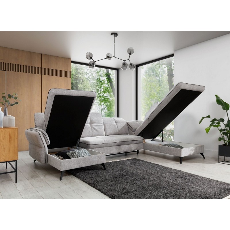 narożnik z dużymi schowkami 