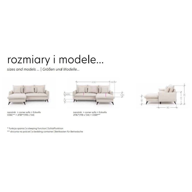 nowoczesne narożniki do salonu 