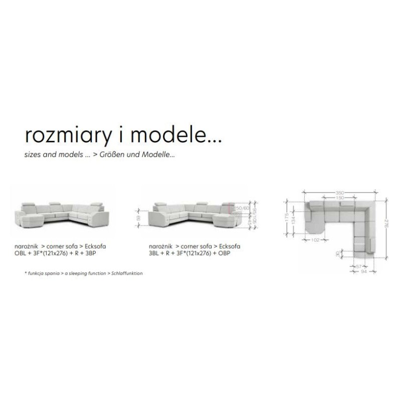 narożnik z funkcją rozkładania Antara 