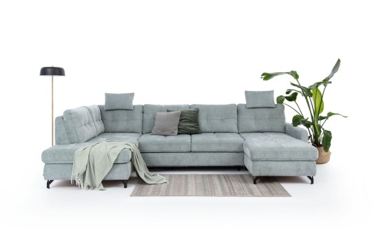 narożnik w jasnej plamoodpornej tkaninie 