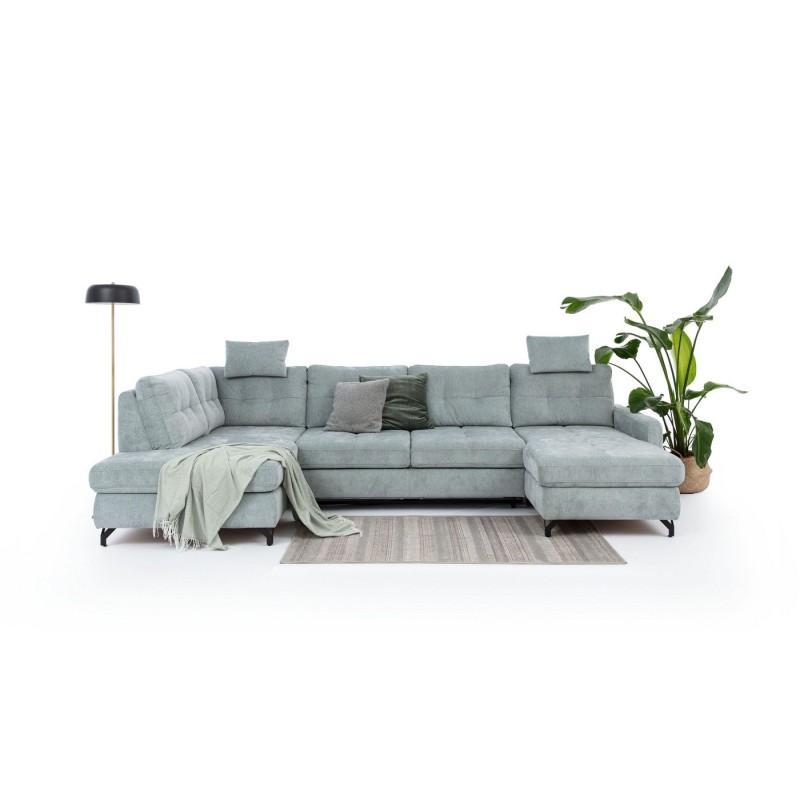 narożnik w jasnej plamoodpornej tkaninie 