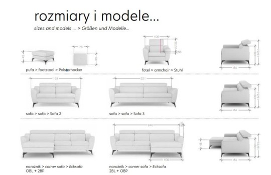 cała kolekcja mebli do salonu Madera 