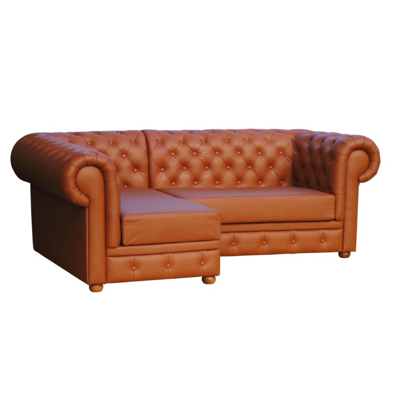 Narożnik chesterfield w skórze Manila na wymiar