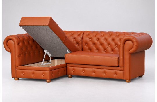 Otwarty pojemnik pod siedziskiem krótszego boku narożnika chesterfield Manila Otwarty pojemnik pod siedziskiem krótszego boku narożnika chesterfield Manila