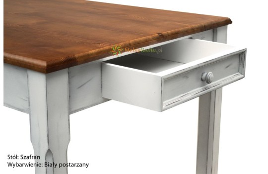 Sosnowy stół z szufladami Szafran