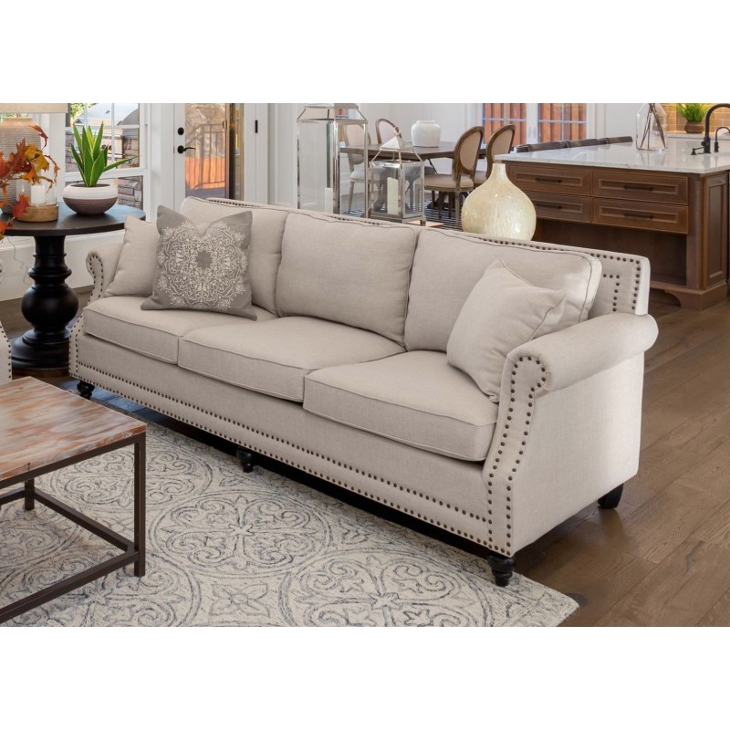 Sofa z ozdobnymi gwoździami Mistral 220 cm