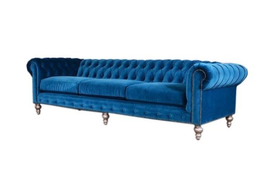 Niebieska sofa chesterfield Arbela