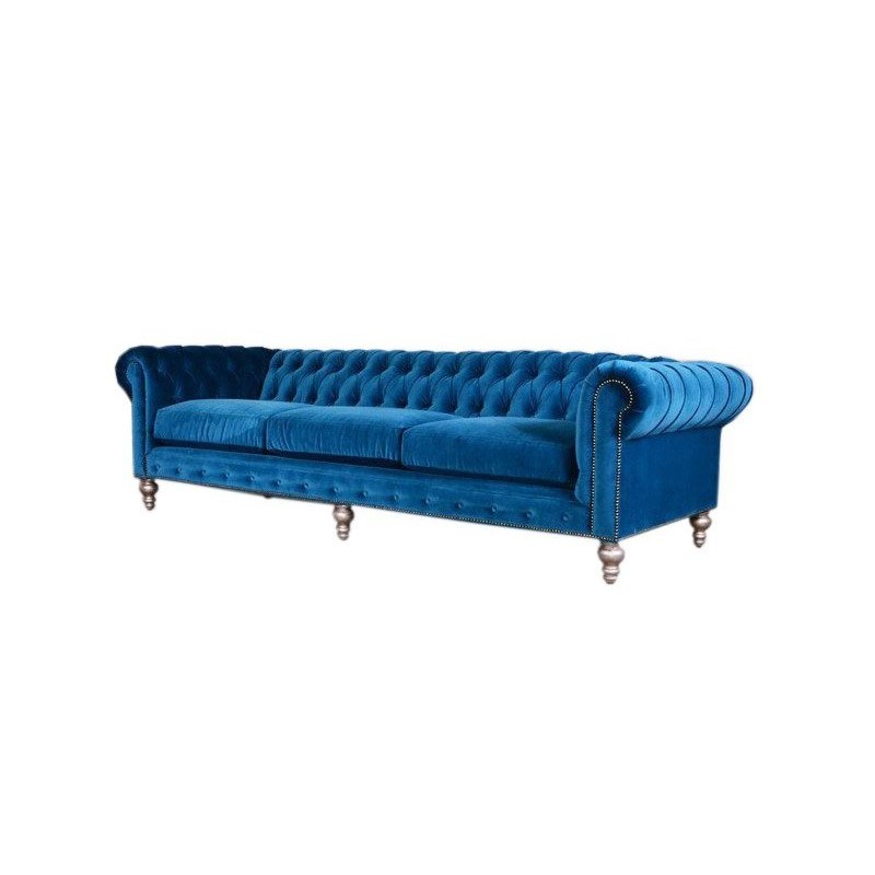 Niebieska sofa chesterfield Arbela