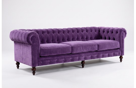 Fioletowa sofa chesterfield 4 osobowa Arbela 290 cm z tej samej kolekcji Fioletowa sofa chesterfield 4 osobowa Arbela 290 cm z tej samej kolekcji