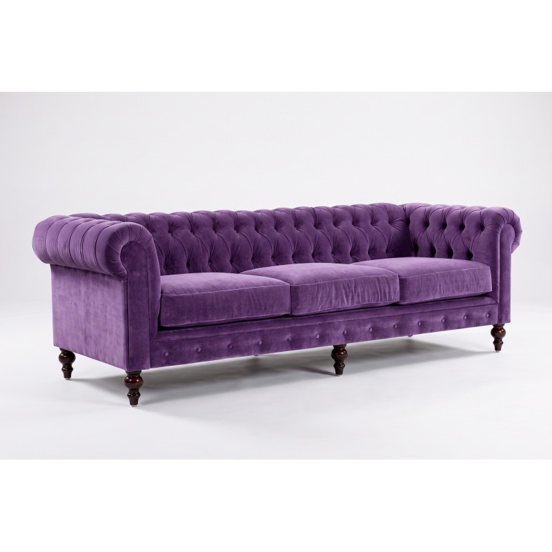 Fioletowa sofa chesterfield 4 osobowa Arbela 290 cm z tej samej kolekcji Fioletowa sofa chesterfield 4 osobowa Arbela 290 cm z tej samej kolekcji