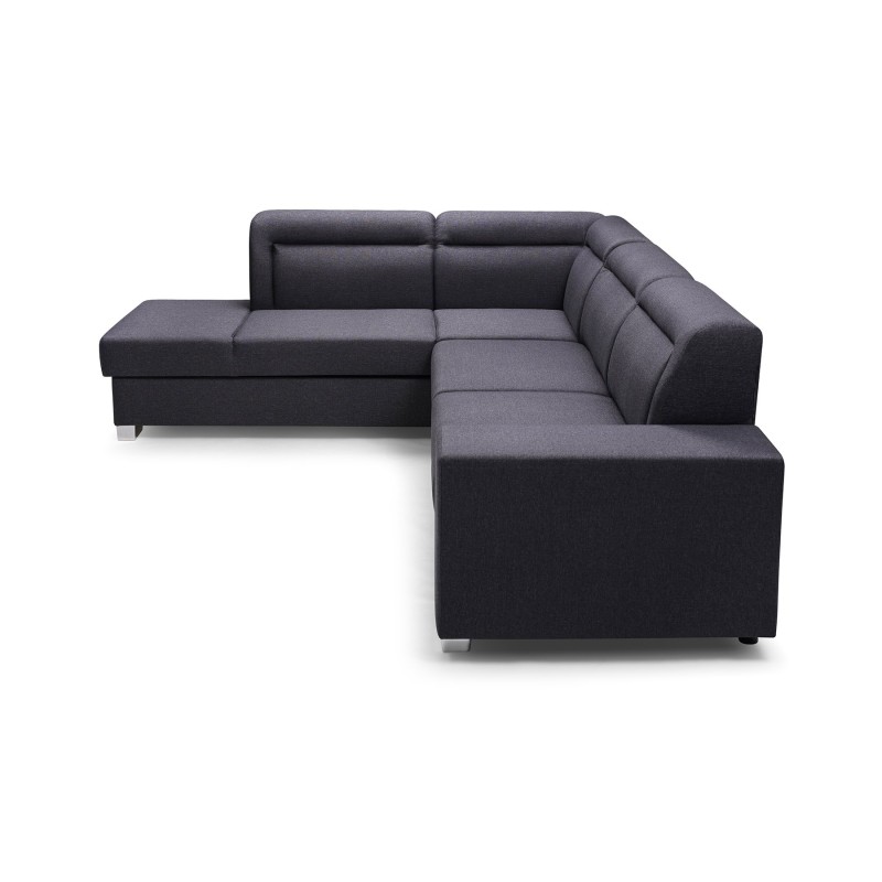 sofa w ciemnym materiale 