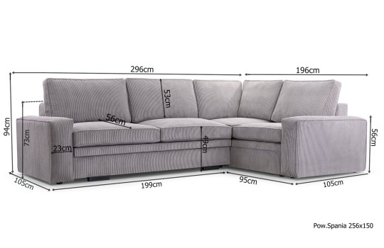 sofa z dużą powierzchnią spania 