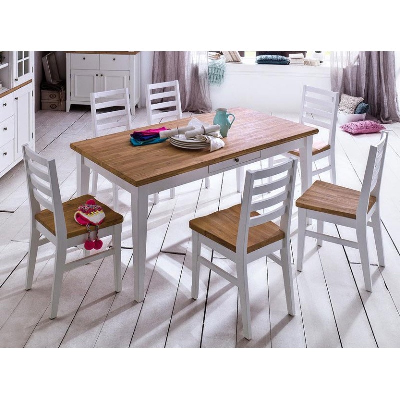 Dębowy stół z szufladami Porto 