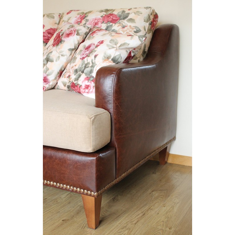 Narożnik Tyrion z bokiem skórzanym