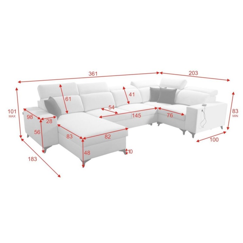 sofa w układzie U sofa w układzie U