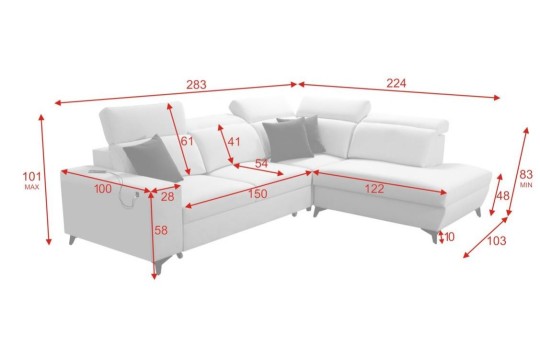 nowoczesny narożnik Niobe 