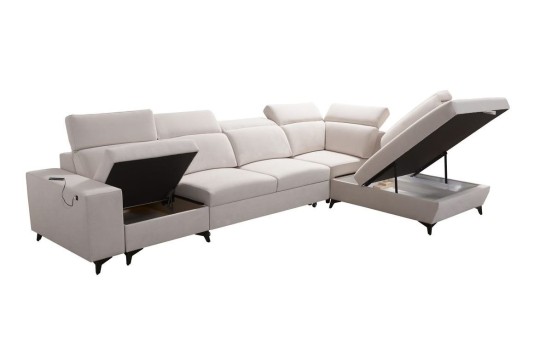 narożnik z dużymi pojemnikami 