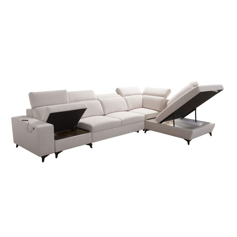 narożnik z dużymi pojemnikami 