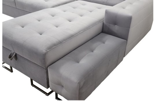 sofa z dostawianą pufą 