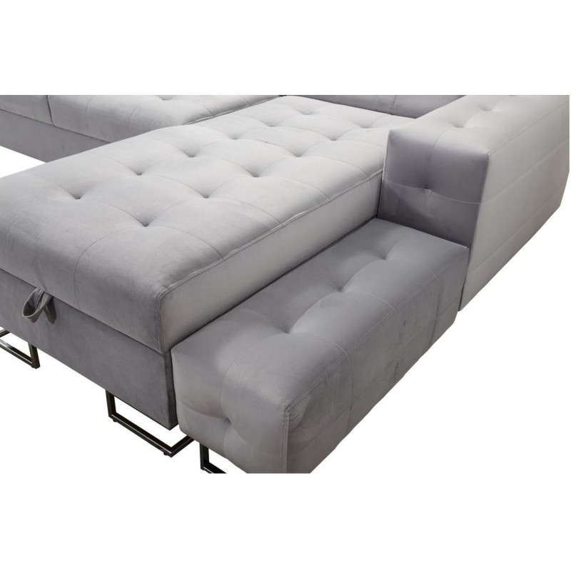 sofa z dostawianą pufą 