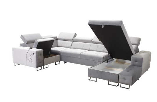 sofa z dużymi pojemnikami 