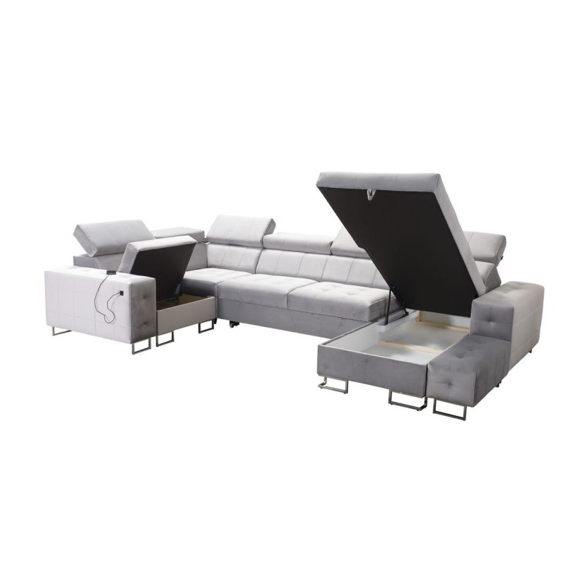 sofa z dużymi pojemnikami 