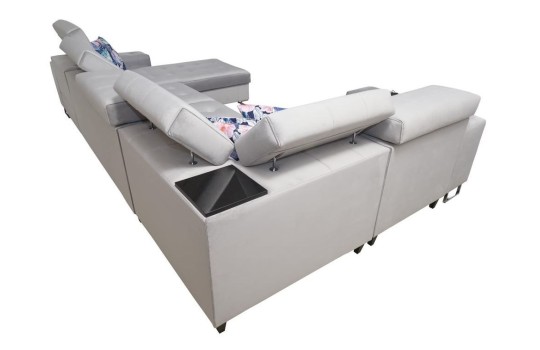 sofa z półeczką drewnianą 