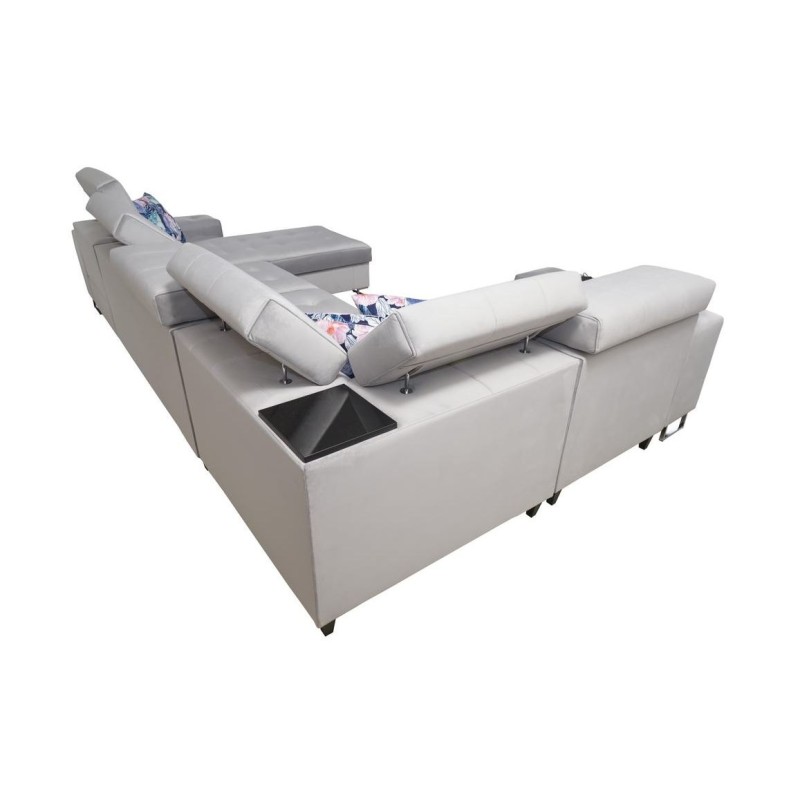 sofa z półeczką drewnianą 