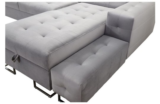 sofa z dostawianą pufą 