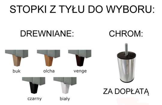 narożnik z drewnianymi nóżkami 
