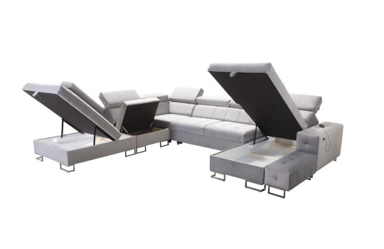 kanapa z dużymi schowkami na pościel 