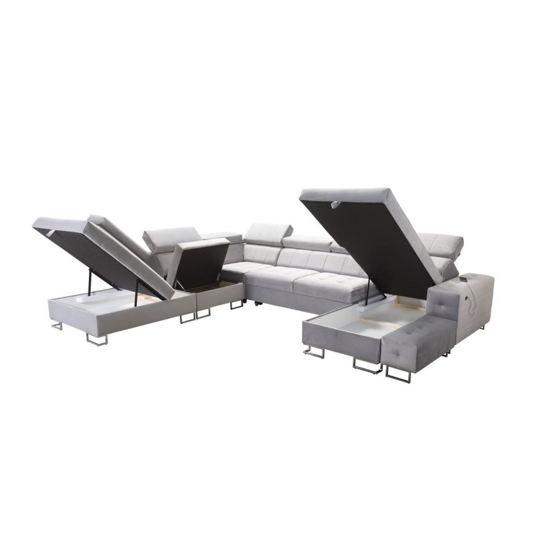 kanapa z dużymi schowkami na pościel 