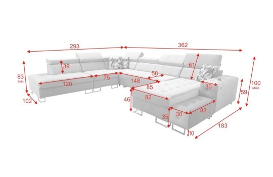 narożnik vertizo w kształcie litery U 