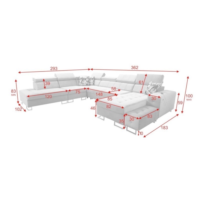 narożnik vertizo w kształcie litery U 