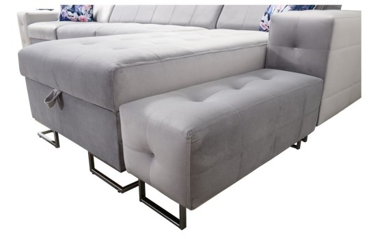 szara sofa z dostawką 