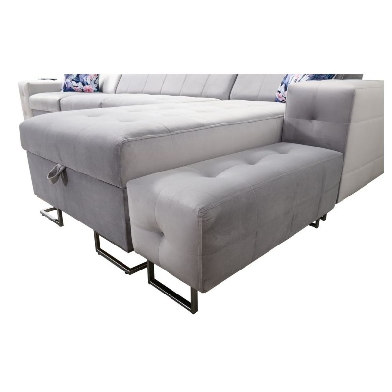 szara sofa z dostawką 