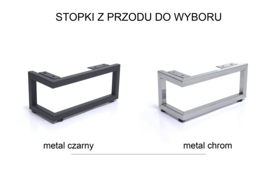 narożnik z metalowymi nogami 