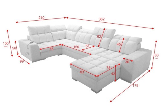 narożnik nevada w kształcie litery U 