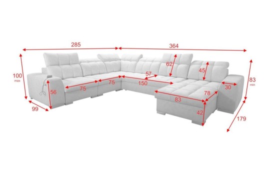narożnik w kształcie litery U 