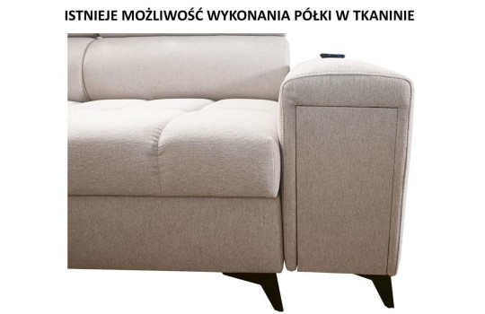barek wbudowany w bok narożnika 