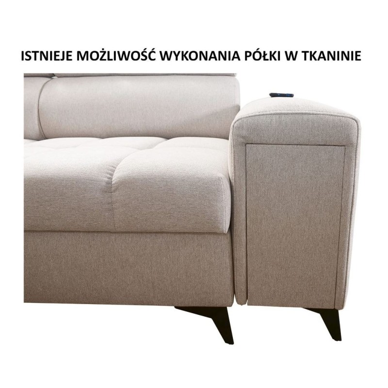 barek wbudowany w bok narożnika 