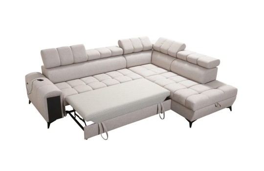 beżowy narożnik do eleganckiego salonu 