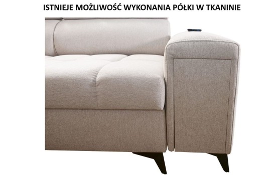 narożnik z półką w tkaninie narożnik z półką w tkaninie