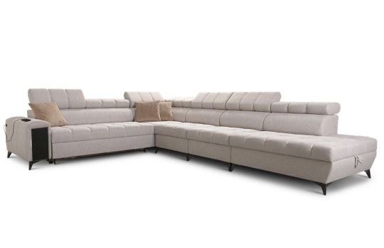 sofa z drewnianym barkiem 