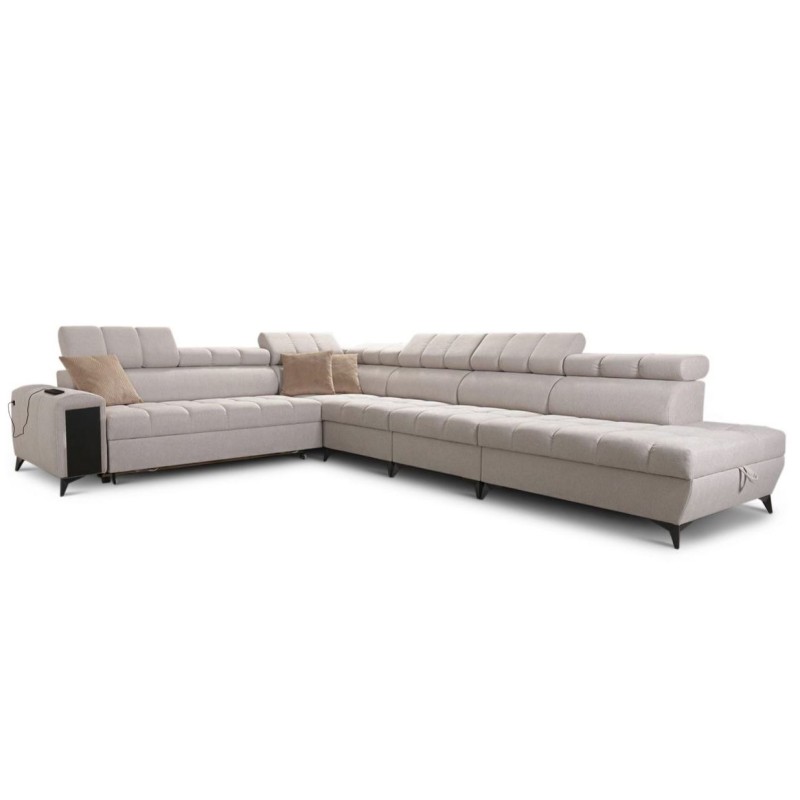 sofa z drewnianym barkiem 