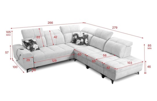 kanapa w kształcie L 